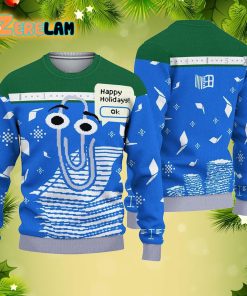 Clippy Is Front And Center On Microsoft’s Latest Holiday Christmas 3D Ugly Sweater