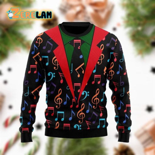 Colorful Music Notes Funny Ugly Sweater