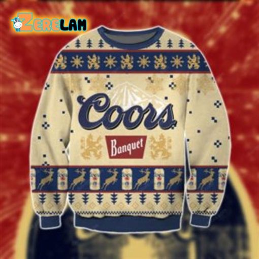 Coors Banquet Beer Ugly Christmas Sweater All Over Print Sweatshirt