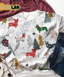 Corgi White Ugly Christmas Sweater All Over Print Sweatshirt