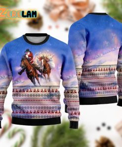 Cowboy Santa Claus Ugly Sweater Funny Christmas Gift