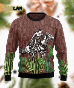 Cowgirl Cactus Christmas Funny Ugly Sweater