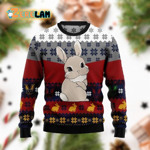 Cute Rabbit Christmas Ugly Sweater For Men And Women