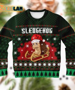 Cute Sledgehog Wears A Noel Hat Christmas Ugly Sweater