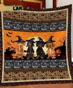 Dachshund Halloween Quilt Blanket