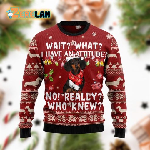 Dachshund Have An Attitude Christmas Ugly Sweater For Men And Women