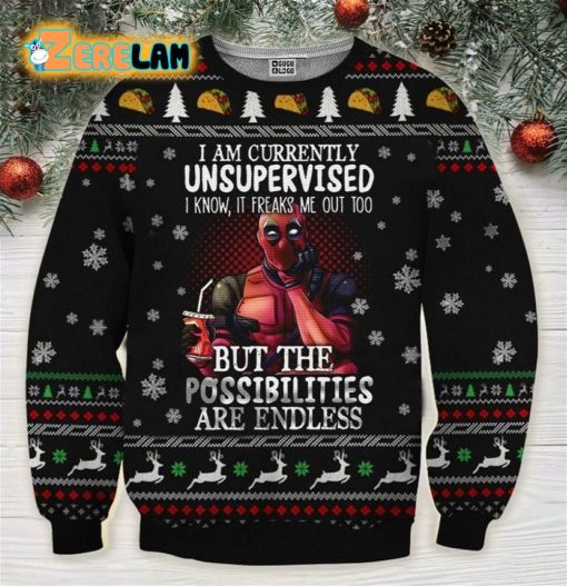 Deadpool Unsupervised Ugly Sweater Christmas