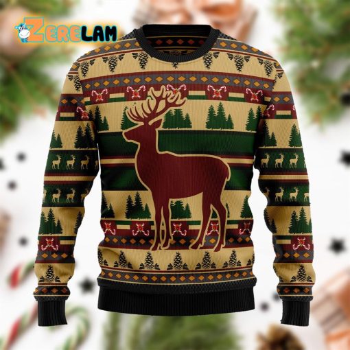 Deer Pattern Funny Ugly Sweater