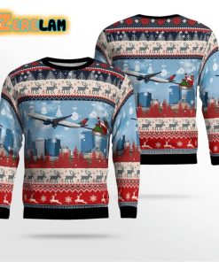 Delta Air Lines A330-300 With Santa Over Charlotte Ugly Sweater Christmas