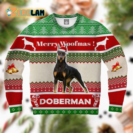 Merry Woofmas Doberman Ugly Christmas Sweater