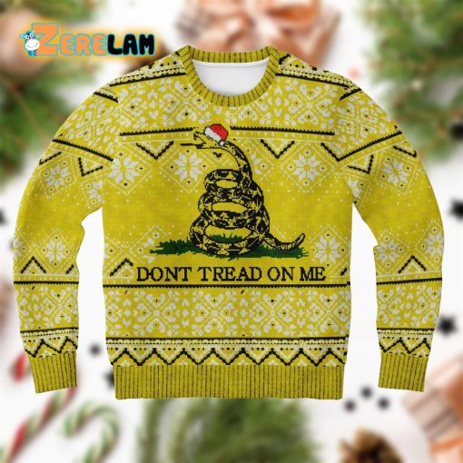 Don’t Tread On Me Yellow Christmas Ugly Sweater
