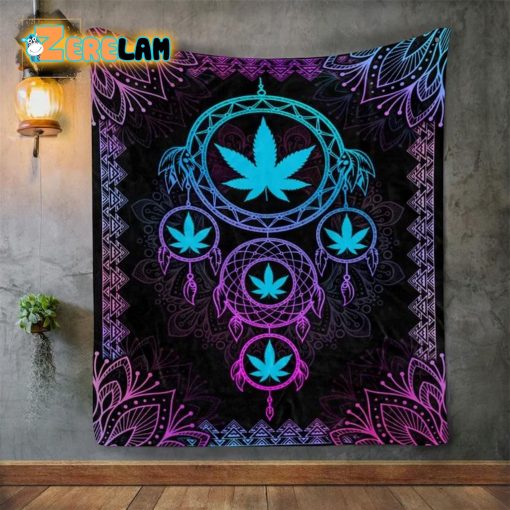 Dreamcatcher Weed Cannabis Leaf Blanket