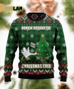 Duck Honkin Around Christmas Tree Christmas Ugly Sweater