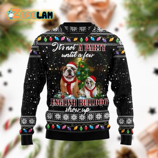 English Bulldog Show Up Ugly Sweater For Men And Women