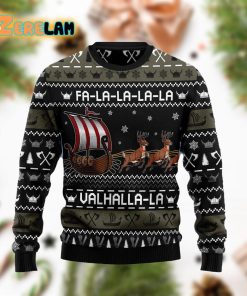 Fa-la-la-valhalla Viking Ship Christmas Ugly Sweater