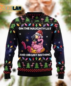 Flamingo On The Naughty List Ugly Sweater For Men And Women