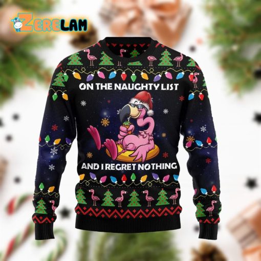 Flamingo On The Naughty List Ugly Sweater