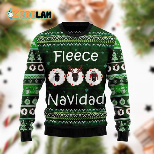 Fleece Navidad Green Ugly Sweater