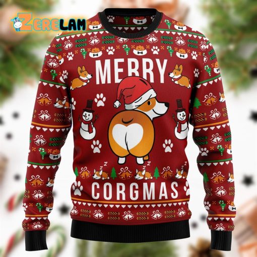 Funny Corgi Merry X-mas Christmas Ugly Sweater