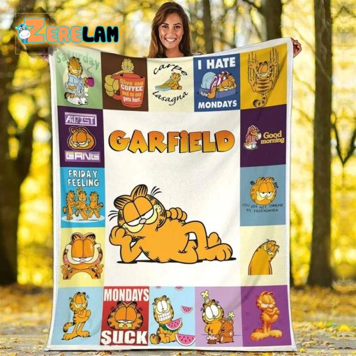 Funny Garfield Fleece Blanket