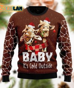 Funny Giraffe Baby It’s Cold Outside Ugly Sweater