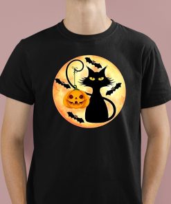 Funny Halloween Pumpkin Black Cat Witch Scary Moon Shirt 1 1