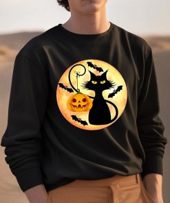 Funny Halloween Pumpkin Black Cat Witch Scary Moon Shirt 3 1