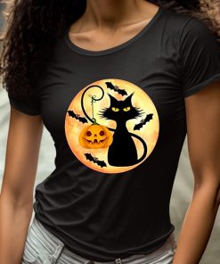 Funny Halloween Pumpkin Black Cat Witch Scary Moon Shirt 4 1