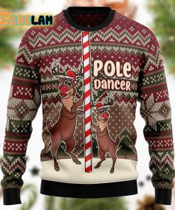 Funny Pole Dancer Reindeer Ugly Sweater