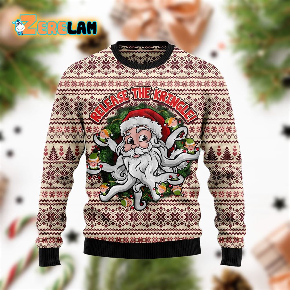 Funny Santa Claus Release The Kringle Ugly Sweater - Zerelam