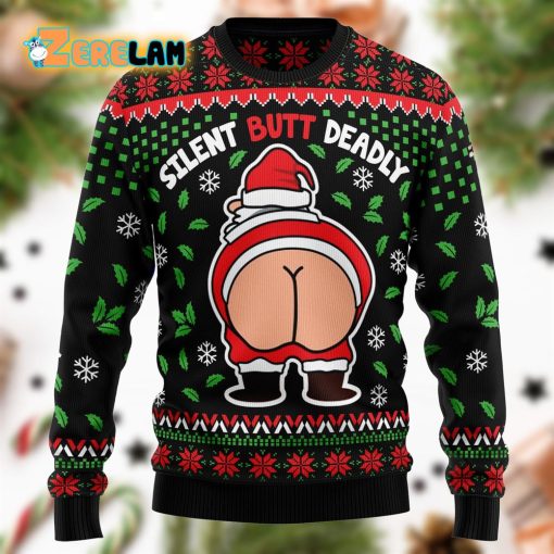 Funny Silent Butt Deadly Santa Ugly Sweater