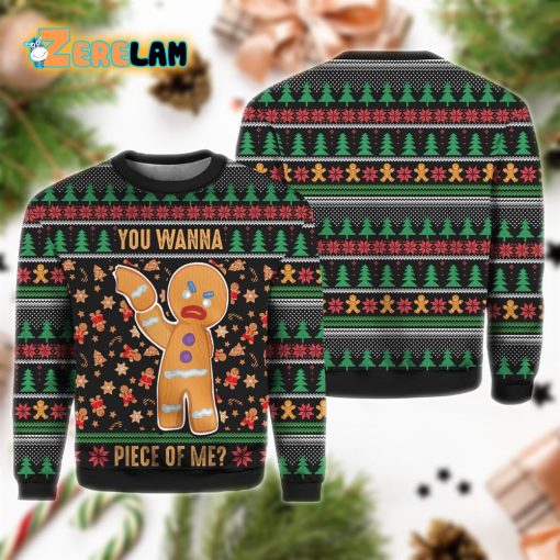 Gingerbread Man You Wanna Piece Of Me Christmas Ugly Sweater