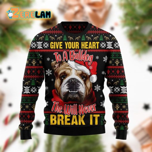 Give Your Heart Bulldog Ugly Sweater