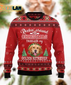 Golden Retriever Rockin’ Christmas Ugly Sweater