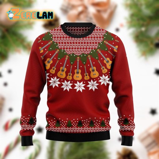 Guitar Lover Red Ugly Sweater