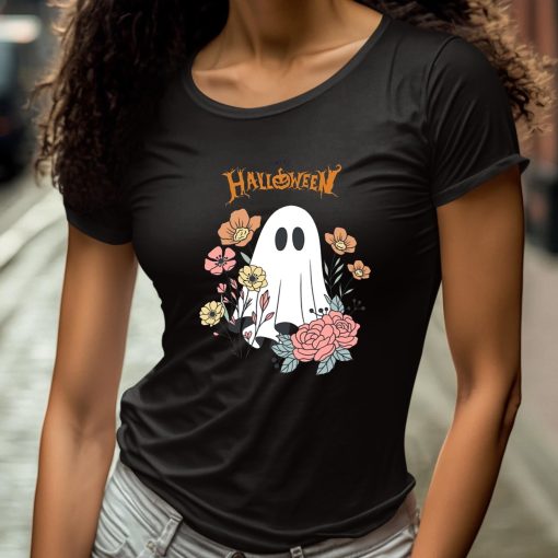 Halloween Ghost Flower Shirt