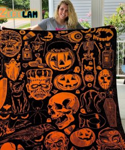 Halloween Pumpkin And Skull Blanket