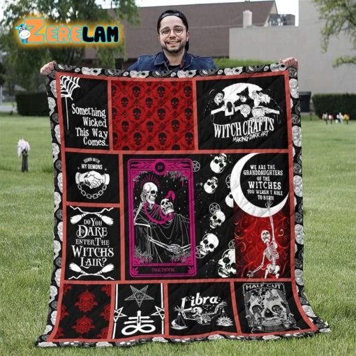 Halloween Skull Witch Crafts Making Dark Art Blanket