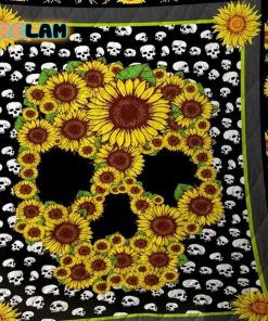 Halloween Sunflower Skull Blanket