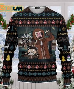 Harry Mary Orange Fox Xmas Pattern Ugly Christmas Sweater