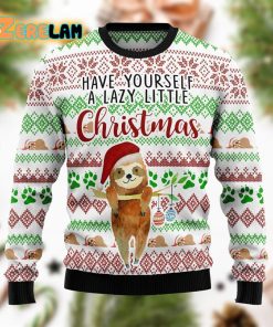 Have Yourself A Lazy Little Christmas Sloth Ugly Sweater