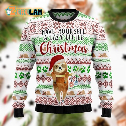 Have Yourself A Lazy Little Christmas Sloth Ugly Sweater
