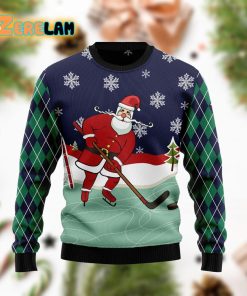 Hockey Santa Claus Christmas Ugly Sweater