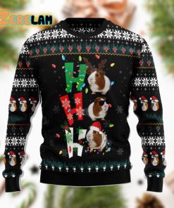 Hohoho Guinea Pig Christmas Funny Black Ugly Sweater