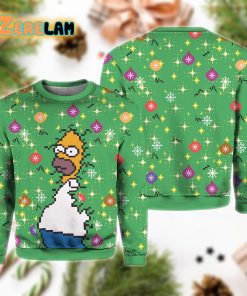 Homer Simpson Backs Into the Bushes Christmas Ugly Sweater