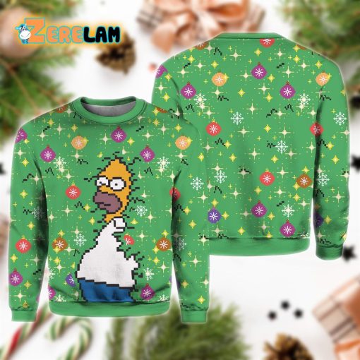 Homer Simpson Backs Into the Bushes Christmas Ugly Sweater