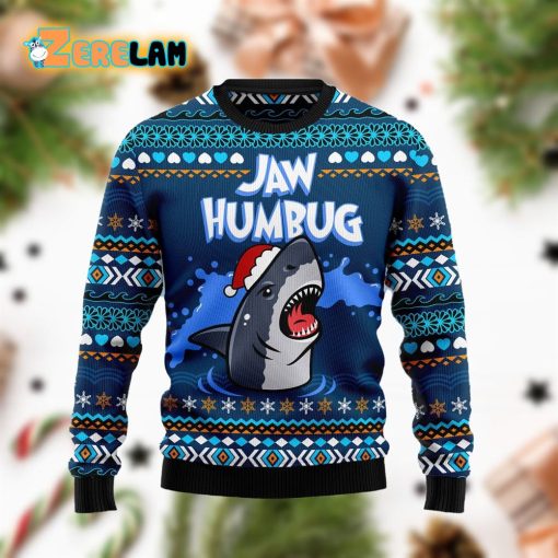 Jaw Humbug Shark Christmas Funny Ugly Sweater