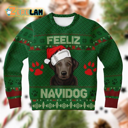 Labrador Feliz Navidog Christmas Ugly Sweater
