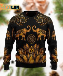 Lovely Gold Elephant Funny Ugly Sweater