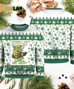 Marijuana Yoda Stoned I Am Smoke More We Must Christmas Ugly Sweater